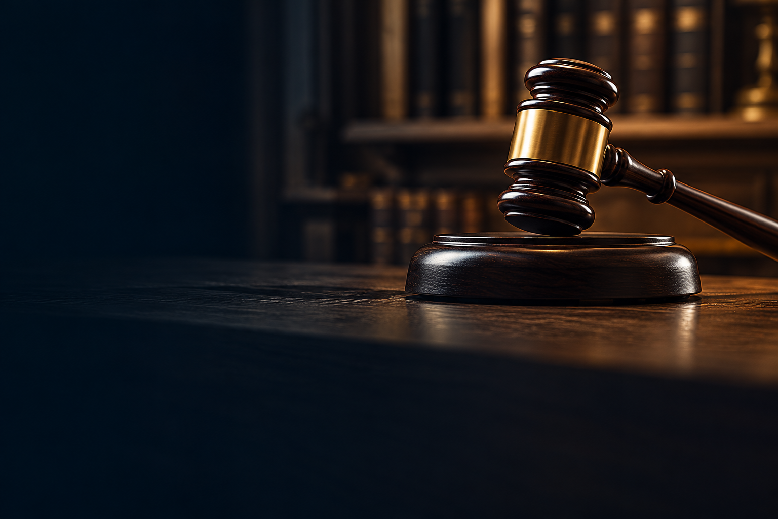 Illustrative gavel and law books
